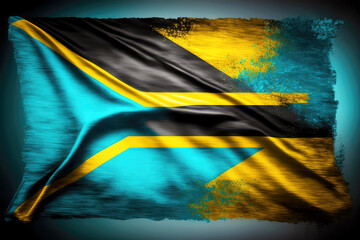 Wall Mural -  bahamas Flag,  bokeh background, generative ai