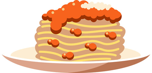 Wall Mural - lasagna png graphic clipart design