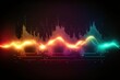 © dhiyaeddine - Abstract Sound waves. Frequency audio waveform, music wave HUD interface elements, voice graph signal cyberpunk, Generative ai