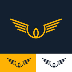 Aufkleber - letter W shape logo template with abstract wings, logo with modern and futuristic style vector eps format