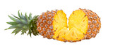  pineapple slices isolated on  transparent png