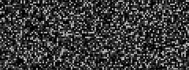 Wall Mural - Square pixel background. Abstract illustration consisting of small squares. Black and white pixelated blocks.
