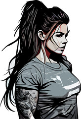 Sticker - portrait of fitness woman