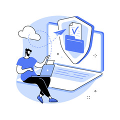 Poster - Secure file sharing abstract concept vector illustration.