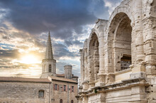 Arches Of The Arena In Arles, France - Roman Ruins - Travel Concept