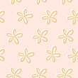 Pink gold background, gold flowers on a light pink background. Pastel pink gold abstract.