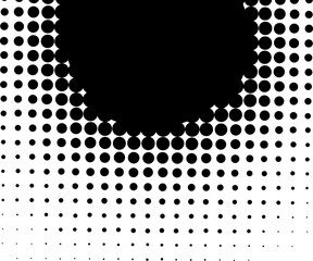 Aufkleber - Halftone abstract black dots design element isolated on a white background.