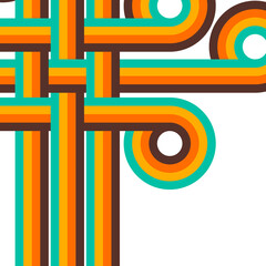 Aufkleber - Abstract retro background, digital lines and circles, design70s, vector.