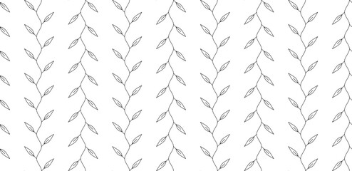 outline creeping grass seamless pattern
