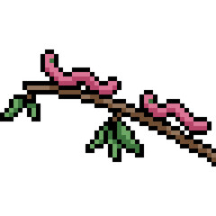 Wall Mural - pixel art worm climb branch