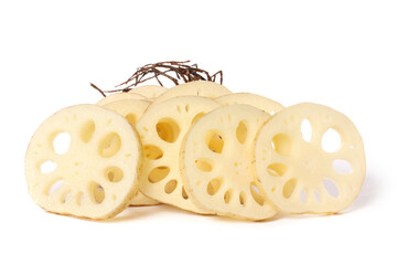 Poster - Lotus root on the white background