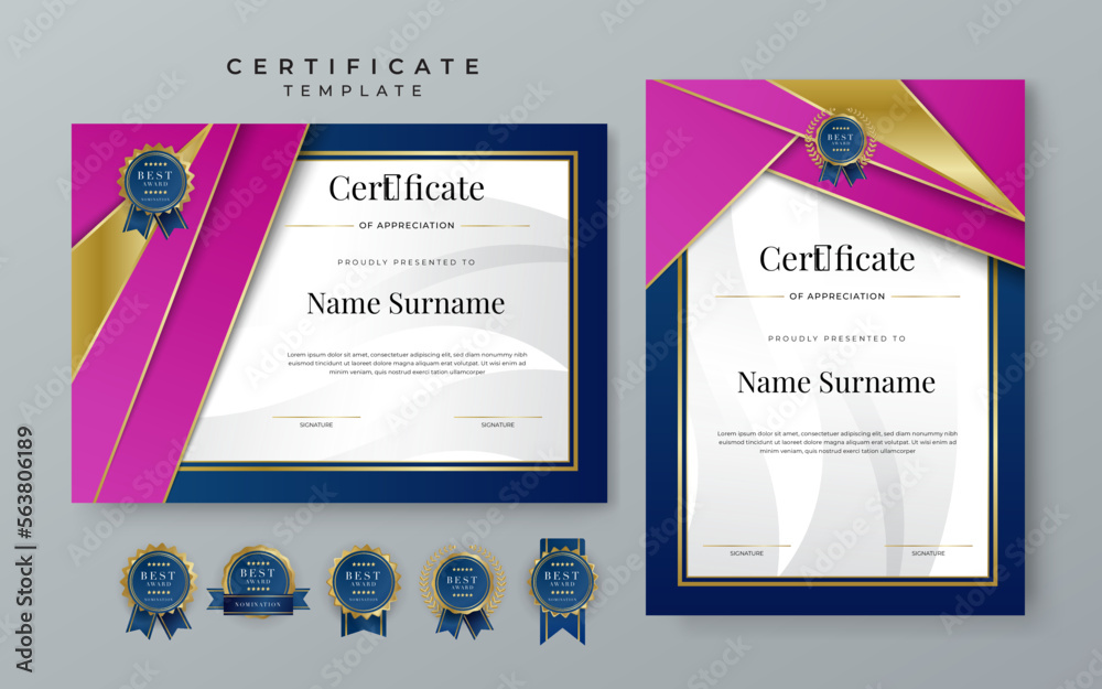 Modern certificate template design. Certificate of achievement layout ...