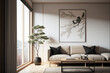 © Putrasatria - minimalist design living room japan style. Generative AI