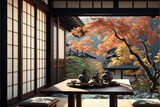 design terrace japan style. Generative AI