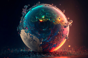 Wall Mural - planet Earth on a dark background