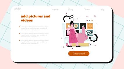Poster - content filling web banner or landing page. target audience