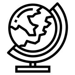 Sticker - globe line icon style