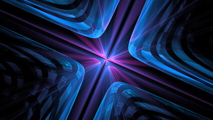 Poster - Digital space, information transmission, big data processing. Digital universe, data matrix, cloud technologies and computing. 3d render