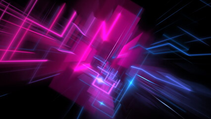 Poster - Digital space, information transmission, big data processing. Digital universe, data matrix, cloud technologies and computing. 3d render