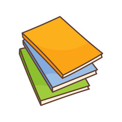 Vector books, isolated illustration on white background