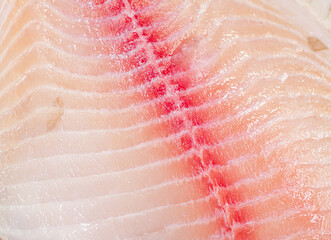 Sticker - Raw fish fillet. Macro background. Texture of fish fillet.