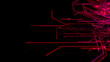 © RocknRoller Studios - Futuristic Digital Lines form a High-Tech Structure. Red and Pink Connectivity Concept with copy-space.
