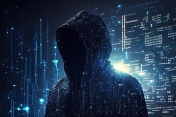 Hacker, cyber security, cyberpunk style concept art. Generative art