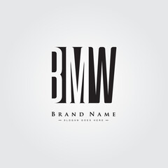 Poster - Initial Letter BMW Logo - Minimal Business Logo for Alphabet B, M and W