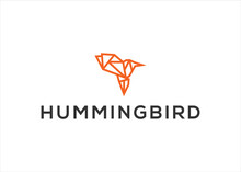 Hummingbird  Logo Line Outline Monoline Vector Icon Illustration