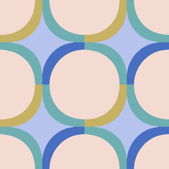 Wall Mural - Abstract geometrical pattern in a retro style. Mid century modern texture. Bold and groovy seamless background.