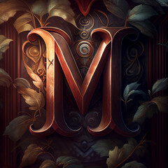 Wall Mural - The beauty of letter M in tonal colors 
