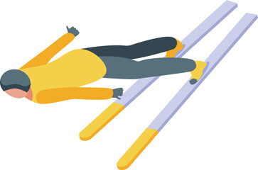 Poster - Ski jumping icon isometric vector. Sport snow. Jumper sport