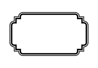 Retro frame. Beautiful simple design. Vintage style decorative border, isolated on white background. Deco elegant art object. Empty copy space for decoration, photo, banner.