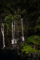 Jungle waterfall cascade in tropical rainforest