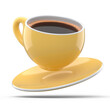 Ceramic coffee cup for cappuccino, americano, espresso, mocha, latte on white