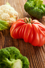 Canvas Print - Fresh ripe tomato vegetable vegetarian food close up