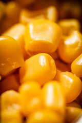 Poster - Grains of canned corn. Macro background.