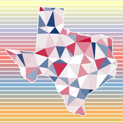 Poster - Texas vector illustration. Texas design on gradient stripes background. Technology, internet, network, telecommunication concept.