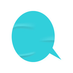 Aufkleber - Circular or oval dialogue balloon or thought bubble. Isolated wrinkled and glued sticker with copy space for phrases and text messages. Vector in realistic style