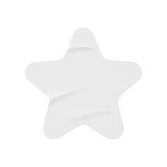 Aufkleber - Star shaped colorless paper sticker with copy space for text. Isolated icon of empty blank crumpled piece of sheet with corners. Vector in realistic style