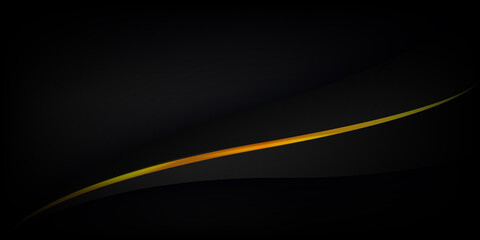 Wall Mural - Luxury abstract black background with golden lines