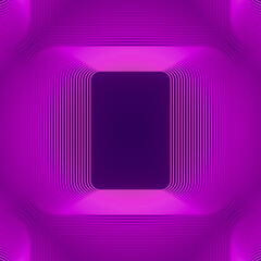 Wall Mural - Pattern of lines on a violet background representing square three-dimensional shape. 3d rendering illustration