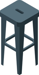 Wall Mural - Black bar stool icon isometric vector. Modern chair. Wooden furniture