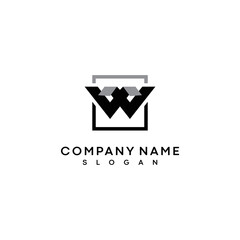 Poster - box line and w logo design with creative concept