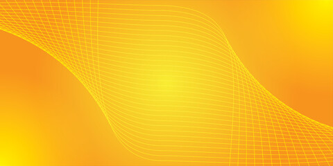 Wall Mural - Abstract orange background with curved wavy lines. Vector illustration for design. Wave from line