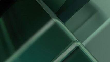 Wall Mural - Green color Metallic textured box geometry Abstract, dramatic, passionate, luxurious and exclusive 3D rendering graphic design elemental background material
