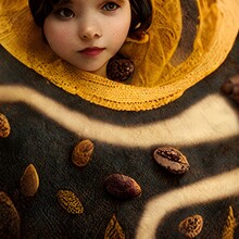 Girl And Coffee Bean And Leaves Vintage Coco Chanel Dress  The Most Beautifully Illustrated Childrens Books Food Photography Award Winners  Ultra Detailed Weta Digital Hyperrealistic Blender Compleme 