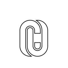 Wall Mural - Letter c and o outline logo