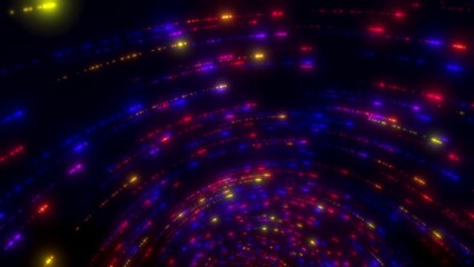 Wall Mural - Orbiting bright beams of light with particles.