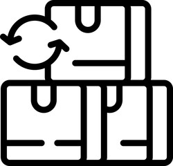 Poster - Purchase returns box icon outline vector. Service delivery. Store refund